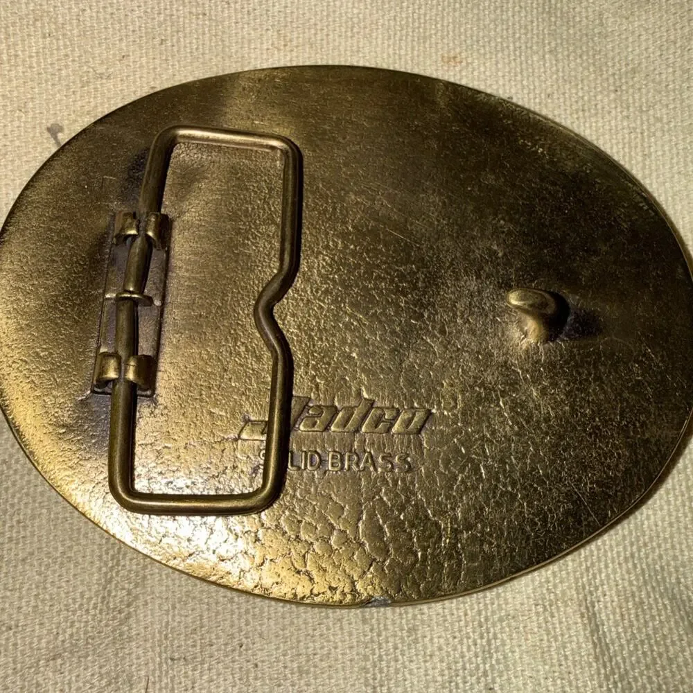 Vintage NRA Life Member Brass Belt Buckle 2nd Amendment Right to Keep Bear Arms